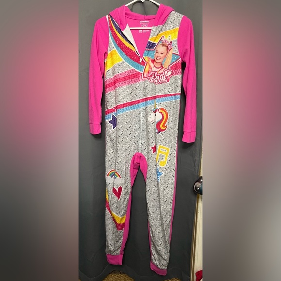 Jojo Siwa Zip up Hooded Girls Onesie Pajamas - Picture 1 of 3